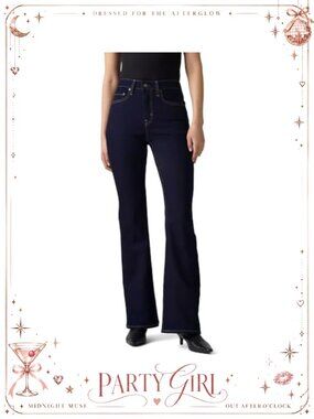 High Rise Flare Jeans Supersoft Stretch Curvy Fit Denim